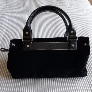 Kate Spade Leather Lined Black Corduroy Hand Bag